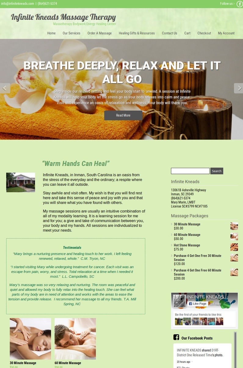 Infinite Kneads Massage Therapy Website
